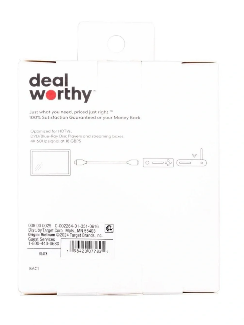 HDMI High Speed Cable with Ethernet 10” Cable Black: Male-to-Male Connection New